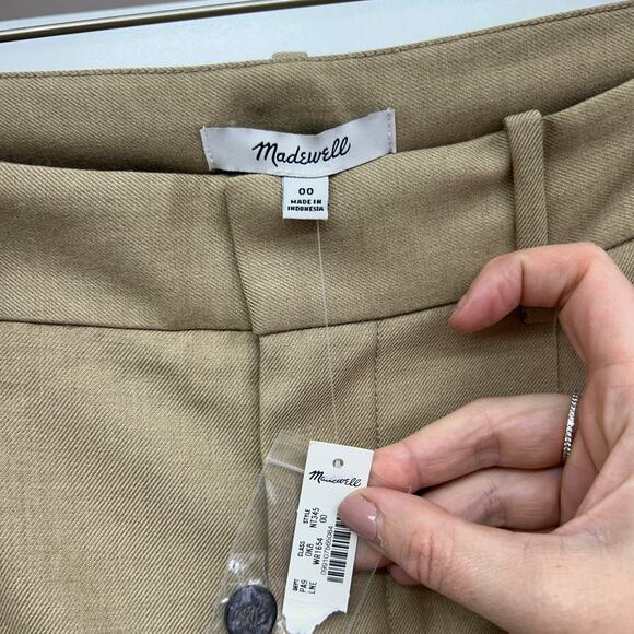 NEW $128 Madewell Tan The Harlow Super Wide Leg Trouser Pant 00 Neutral - Picture 6 of 7